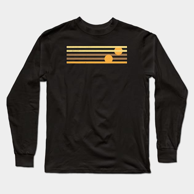 Retro 70s Sunset Lines Long Sleeve T-Shirt by Vanphirst